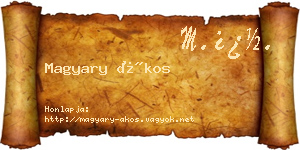 Magyary Ákos névjegykártya